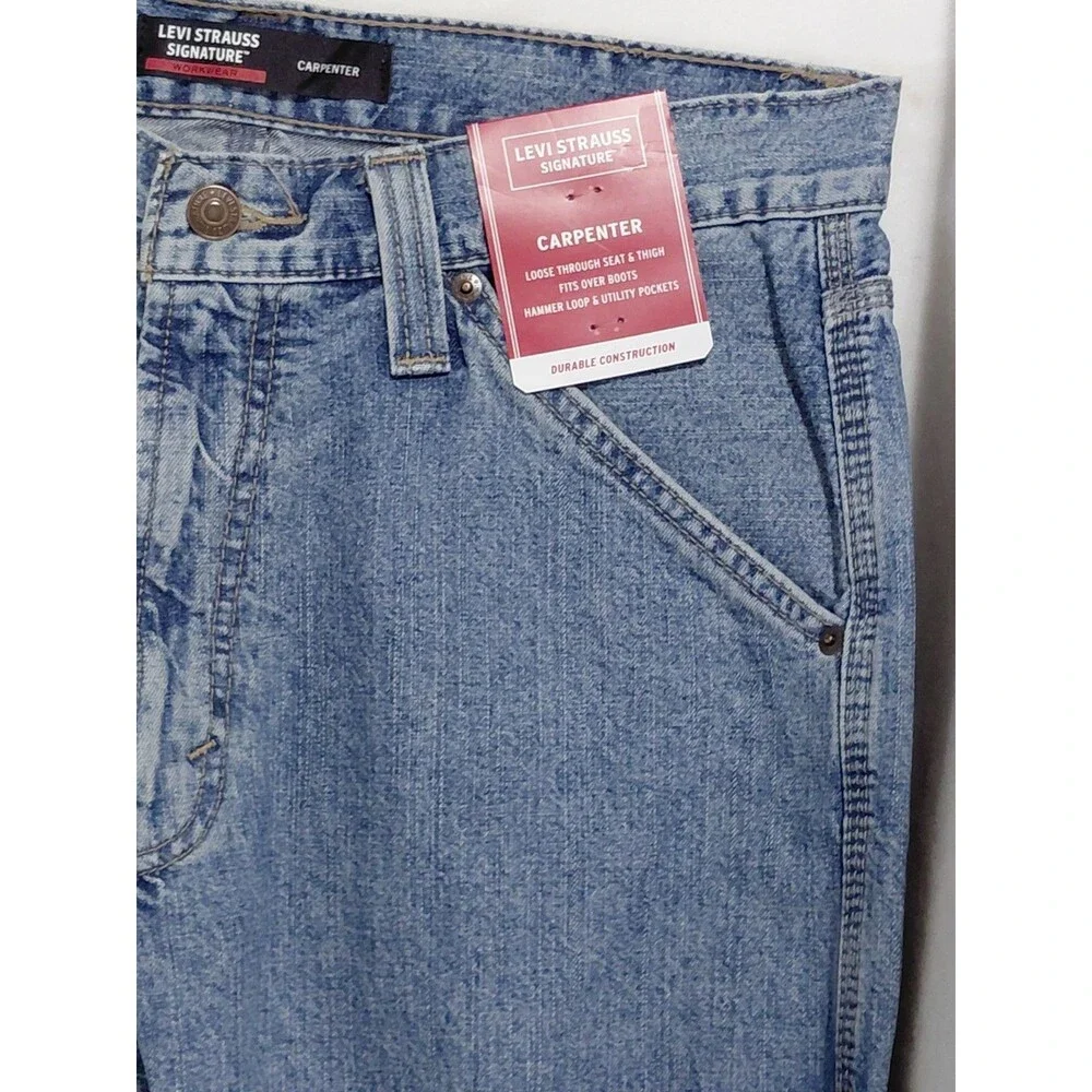 Levi Strauss Signature Relaxed Fit Utility Jeans Mens 32x30 NWT Stretch Denim
